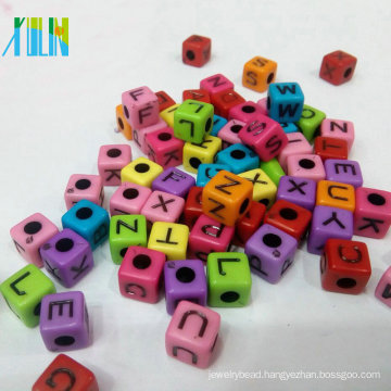 handmade jewelry making solid color acrylic alphabet cube beads